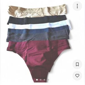 Set of Six Women's Thong Underwear in Assorted Colors